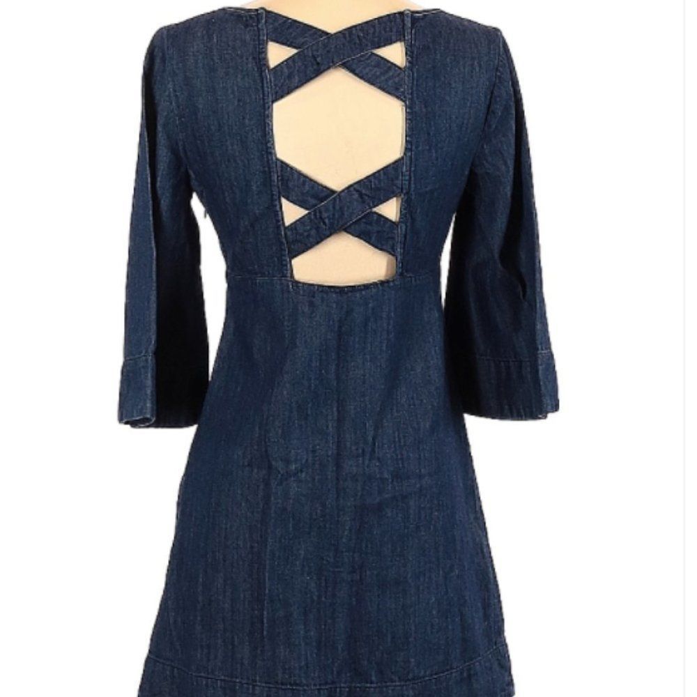 Urban Outfitters - Cooperative - cross back denim look dress - Size S